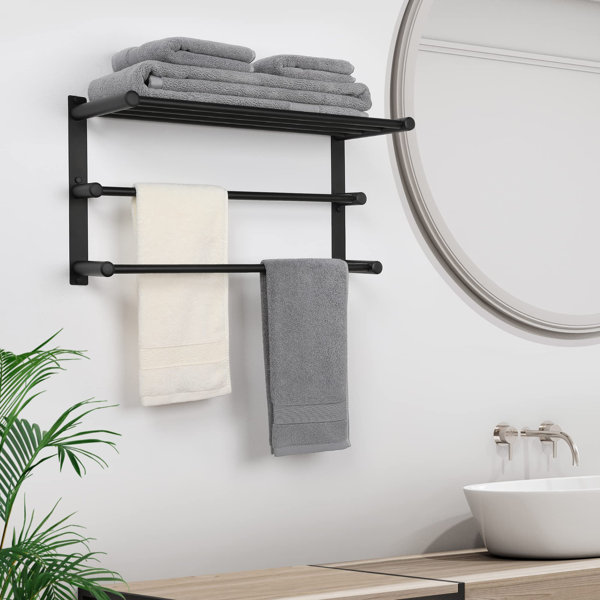 ABOVOLS 3 Tiers Double Towel Bar With Shelf Wayfair Canada